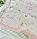 Peter Rabbit pink and green© Memory Cushion