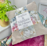 Silk and linen anniversary cushion