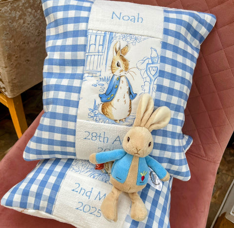 Beatrix Potter© Name Cushion Blue