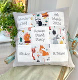 Woodland animals memory cushion