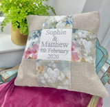Silk and linen anniversary cushion