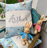 Peter Rabbit© Name and Date Cushion
