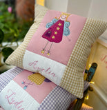 Yellow fairytale name cushion