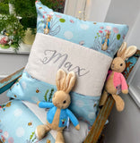 Peter Rabbit© Name and Date Cushion