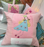 Pink fairytale name cushion