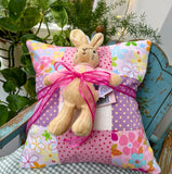 Pink and purple name cushion