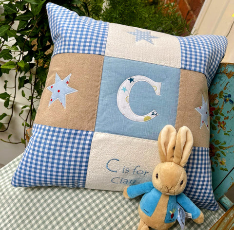 Alphabet Cushion Blue