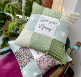 Love you Granny cushion, sage green