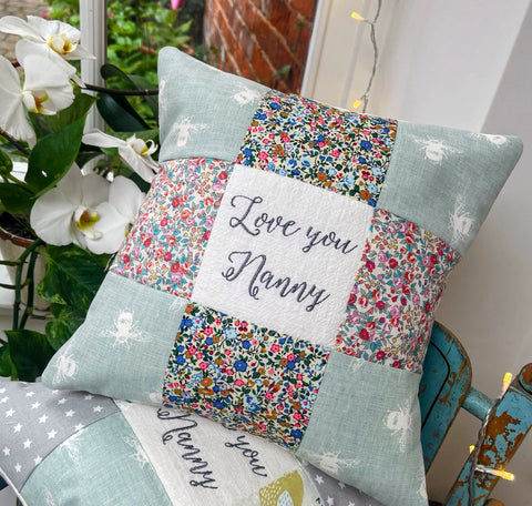 Love you Nanny Cushion bees and floral