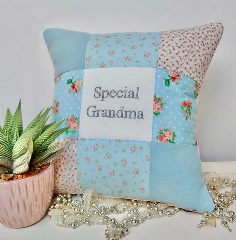 Special Grandma cushion blue