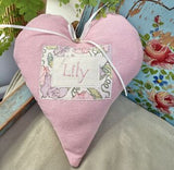 Linen name heart