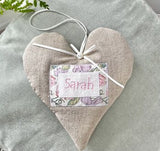 Linen name heart