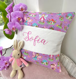 Purple fairy name cushion