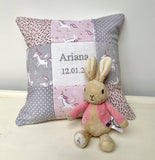 Unicorn Name and Date Cushion