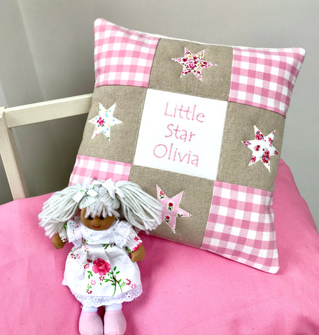 Personalised Little Star Cushion Pink