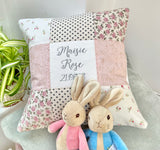 Sparkly Name and Date Cushion