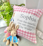 Peter Rabbit© Quote Cushion Pink