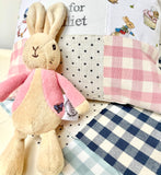 Peter rabbit gingham alphabet cushion