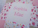 Pink Patchwork Name Cushion
