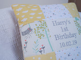 Clouds Birthday Cushion Yellow