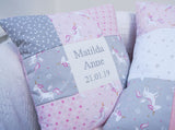 Unicorn Name and Date Cushion