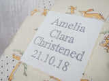 Bunny Birth and Christening Cushion Lemon