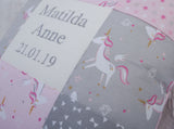 Unicorn Name and Date Cushion