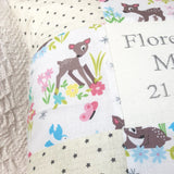 Baby Deer Name & Date Cushion