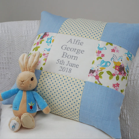 Blue Bird Occasion Cushion Blue