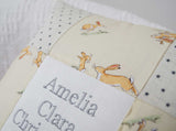 Bunny Birth and Christening Cushion Lemon