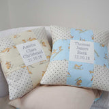 Bunny Birth and Christening Cushion Blue