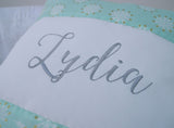 Feather Name Cushion Mint Green