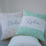Feather Name Cushion Mint Green