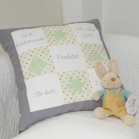Grey and Mint Memory Cushion