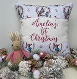 First Christmas Peter Rabbit cushion