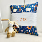 Woodland animals cushion