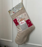 Luxury patchwork Christmas stocking