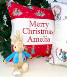 Merry Christmas Peter Rabbit Cushion