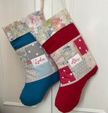 Luxury patchwork Christmas stocking