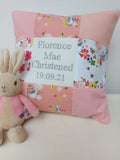 Peter rabbit Christening cushion