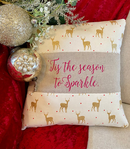 Sparkly reindeer cushion