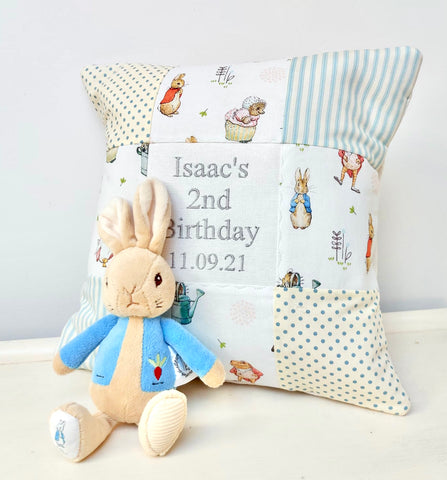 Peter Rabbit© Birthday Cushion Blue