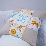 Jungle Name and Date Cushion