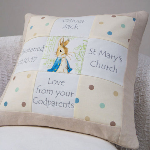 Peter Rabbit© Christening Memory Cushion*