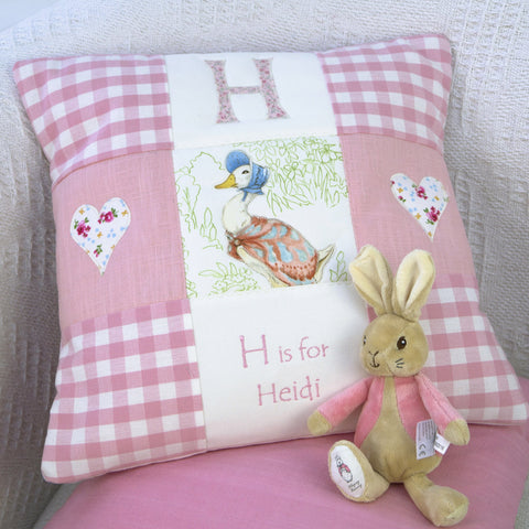 Beatrix Potter© Alphabet Cushion Pink