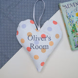 Polka Dot Name Heart Orange