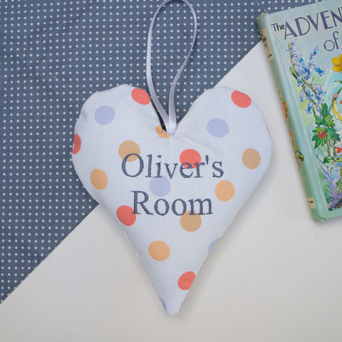Polka Dot Name Heart Orange