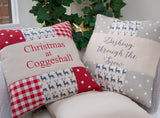 'Christmas At...' Reindeer Cushion