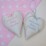 Welcome Baby Silk Heart Pink