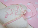 Welcome Baby Silk Heart Pink